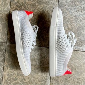 Banana Republic | white sneakers with neon red